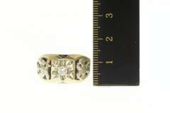 18K Yellow Gold 0.25 Ct Diamond Mens Squared Masonic Shriners Ring