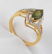 Marquise Green Tourmaline 14k Ring