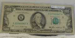 1985 $100. Fed Res Note nice, almost Unc