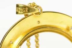 22K Yellow Gold 0.88 Ctw Diamond $20 Double Eagle Coin Bezel Necklace