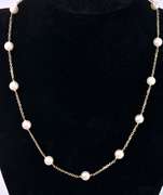 Lovely Pearl By The Yard Necklace in 14K Yellow Gold
