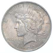 1923 Peace Silver Dollar - Wagon Wheel Lodge Stickered Back