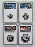 (4) PF70UCAM 2001-W $10-$100 1/10-1 Oz .999 Platinum Eagle Signed NGC