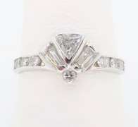 Unique Diamond Fan Ring made in 14k White Gold