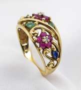 Floral Design Multi-Stone Ring
