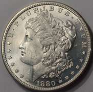 1880-S Flashy Morgan Silver Dollar Brilliant Uncirculated.