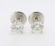 Certified Diamond Stud Earrings in 18k White Gold