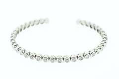 LADIES 18K WHITE GOLD DIAMOND CUFF BANGLE BRACELET BY KWIAT