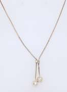 Vintage 925 Sterling Silver Snake Chain Necklace with Cubic Zirconia Dangles