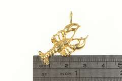 14K Yellow Gold 3D Lobster Ocean Animal Fishing Pendant