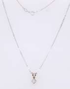 Lovely White Gold Princess Cut Diamond Pendant on Chain