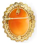 Antique 800 Silver Vermeil Religious Cameo Pin/Pendant