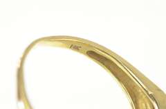 14K Yellow Gold Emerald Diamond Wavy Criss Cross X Band Ring