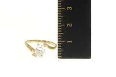 14K Yellow Gold Oval Three Stone Accent Travel Engagement Ring