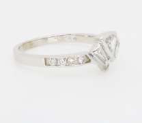 Unique Diamond Fan Ring made in 14k White Gold