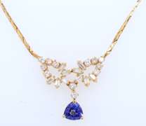 Dreamy 18kt Diamond and Tanzanite Necklace