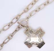 Vintage Sterling Silver Cross Pendant on Chain