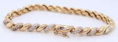 Vintage Sterling Silver Twisted Cubic Zirconia Bracelet