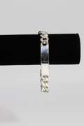 Italian .925 Sterling Silver 11mm Curb Link ID Bracelet 8 Inches