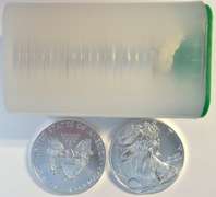 Complete Superb Gem BU original Roll of 2011 $1 Silver Eagle coins