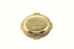 10K Yellow Gold Oval Grooved Amethyst Slide Bracelet Charm/Pendant