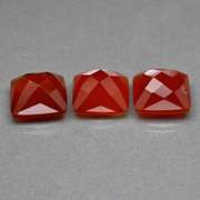 Glowing 22.82ct untreated blood orange Chalcedony set
