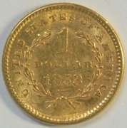 Lovely Mint State 1853 US Type One $1 Gold Piece. Full strike