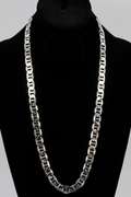 .925 Italian Sterling Silver 10mm Anchor Chain Necklace 26 Inches