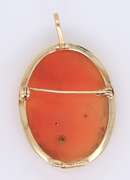 Handsome Yellow Gold Cameo Pendant Brooch