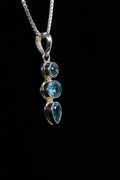 Sterling Silver Natural Blue Topaz Gemstone Pendant