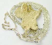 Sterling Diamond Cut Western Saddle Pendant & Chain