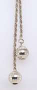 Italian 925 Sterling Silver Rope Chain Necklace with Ball Charms