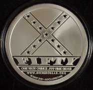 "God Save The South" Jefferson Davis 1 Ounce .999 Silver Round