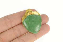 22K Yellow Gold Victorian Floral Jade Heart Planchette Pin/Brooch
