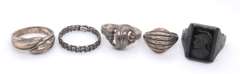 Group Lot of 5 Vintage 925 Sterling Silver Rings