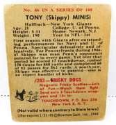 1948 Tony (Skippy) Minisi Bowman Football Card