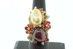 14K GOLD RING AND MATCHING EARRINGS
