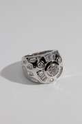 .925 Sterling Silver 20mm Clear CZ Men's Signet Ring Size 10