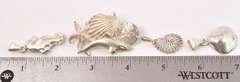 Sea Theme Lot of Sterling Silver Pendants & Slide