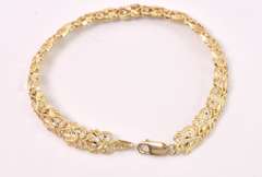 Ornate Fancy Link Braceelet in Yellow Gold