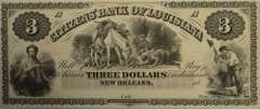 Citizens Bank Of Louisiana $3 New Orleans Remainder Note, Uncirculated.