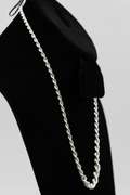 .925 Italian Sterling Silver 6mm Graduated Hollow Rope Chain Necklace 20 Inches