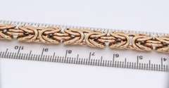 Powerful Yellow Gold Pave Diamond Byzantine Chain Bracelet