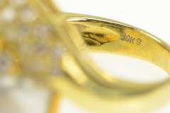 18K Yellow Gold 1.60 Ctw Pave Diamond Baroque Pearl Ring