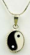 Sterling Ying & Yang Onyx Necklace & Ring