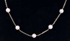 Lovely Pearl By The Yard Necklace in 14K Yellow Gold
