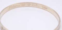 Vintage 925 Sterling Silver Signed Engraved Bangle