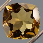 Fiery 5.71ct cushion cut whiskey Citrine