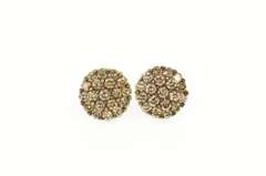 10K Yellow Gold 2.28 Ctw Fancy Brown Diamond Cluster Stud Earrings