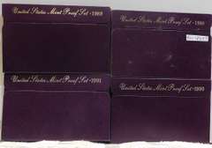 4 Sets: 1988/89/90/91 PROOF Sets   NOTE: The US Mint is now charging $32.00 ea for current non-Silver Proof Sets.